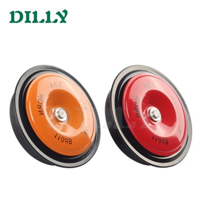 Auto Horn 12V 24V High & Low Tone Horn Set Universal Modified Motorcycle Truck Train Bus Boat Red Orange Basin Shaped Horn